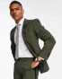 Фото #1 товара ASOS DESIGN skinny tuxedo suit jacket in forest green