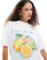 COLLUSION oversized t-shirt with lemon print Белый, XS - EU 32-34 - фото #1