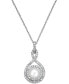 Фото #1 товара Macy's white Cultured Pearl (6-1/2mm) and Diamond (1/4 ct. t.w.) Pendant Necklace in 14k Gold