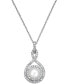 Фото #1 товара White Cultured Pearl (6-1/2mm) and Diamond (1/4 ct. t.w.) Pendant Necklace in 14k Gold