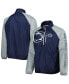 Men's Navy, Gray Penn State Nittany Lions Point Guard Raglan Half-Zip Jacket