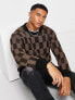 Фото #1 товара New Look relaxed fit checkerboard jumper in brown