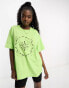 Фото #4 товара ASOS DESIGN Oversized t-shirt in embroidered cutwork in lime