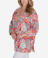 ფოტო #3 პროდუქტის Plus Size Silky Floral Voile Top