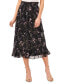 ფოტო #1 პროდუქტის Women's Floral-Print Smocked-Waist Tiered Midi Skirt