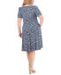 Фото #2 товара Plus Size Printed Ruched-Waist Dress