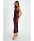 ფოტო #3 პროდუქტის Women's Satin V Neck Slip Maxi Dress