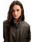 ფოტო #2 პროდუქტის Women's Leather-effect detachable sleeve jacket