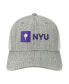 Men's Heather Gray, White NYU Violets The Champ Trucker Snapback Hat