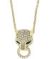 Фото #1 товара EFFY® Diamond (3/8 ct. t.w.) & Emerald (1/20 ct. t.w.) Panther 18" Pendant Necklace in 14k Gold