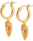 ფოტო #4 პროდუქტის Cubic Zirconia Heart Dangle Hoop Earrings in 18k Gold-Plated Sterling Silver, Created for Macy's