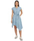 Фото #5 товара Платье с поясом и асимметричным кроем DKNY для женщин