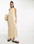 Vero Moda racer maxi dress in stone