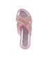 Фото #4 товара Women's Yorri Slip On Sparkly Cross-Band Flat Sandals