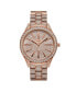 ფოტო #1 პროდუქტის Women's Cristal Diamond (1/8 ct.t.w.) 18k rose Gold Plated Stainless Steel Watch