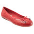 Softwalk Napa Laser S1806-600 Womens Red Leather Slip On Ballet Flats Shoes 5