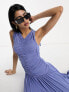 Фото #6 товара ASOS DESIGN sleeveless ruched detail maxi dress in cornflower blue