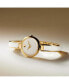 ფოტო #4 პროდუქტის Women's Moda Swiss Quartz White Ceramic Yellow PVD Bangle Watch 24mm