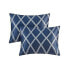 Фото #2 товара 5pc Full/Queen Zara Charmeuse Geo Print Comforter Bedding Set - Navy