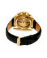 ფოტო #3 პროდუქტის Automatic Aura Gold & Black Leather Watches 44mm