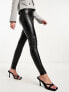 Vila leather look leggings in black