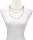 Gold-Tone Multicolor Rhinestone Three-Row Tennis Necklace, 24" + 2" extender