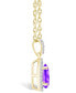 ფოტო #3 პროდუქტის Amethyst (7/8 ct. t.w.) and Lab Grown Sapphire (1/6 ct. t.w.) Halo Pendant Necklace in 10K Yellow Gold