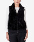 ფოტო #1 პროდუქტის Women's Park Place Zip Up Faux Fur Vest Jacket with Knit Back
