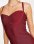 Rare London bandage bodycon midi dress in wine