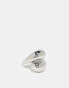 Фото #1 товара ASOS DESIGN waterproof stainless steel wrap around ring in silver tone