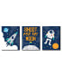 Фото #1 товара Blast Off to Outer Space - Wall Art Room Decor - 7.5 x 10 inches - 3 Prints