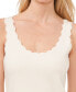 Фото #3 товара Women's Solid Scalloped Neck Knit Sweater Tank Top