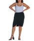 Plus Size Elastic Waist Knee Length Skirt