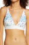 Фото #1 товара Stripe & Stare 277536 Womens Wireless Periwinkle Triangle Bra, Size Large - Blue