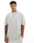 ASOS DESIGN oversized t-shirt in light grey with celestial back print grau, S - Chest 38 - фото #2