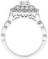 ფოტო #3 პროდუქტის Diamond Halo Beaded Double Halo Engagement Ring (7/8 ct. t.w.) in 14k White Gold
