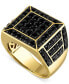 Фото #1 товара Black Spinel Square Cluster Ring (4 ct. t.w.) in 18k Gold-Plated Sterling Silver, Created for Macy's