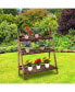 Фото #3 товара 3 Tier Ladder-style Wooden Flower Plant Stand Outdoor Garden Shelf