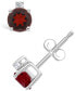 ფოტო #1 პროდუქტის Garnet (3/4 ct. t.w.) and Diamond Accent Stud Earrings in 14K Yellow Gold