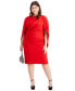 ფოტო #5 პროდუქტის Plus Size Ruched Cape Dress