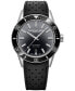 ფოტო #1 პროდუქტის Men's Swiss Automatic Freelancer Diver Black Perforated Rubber Strap Watch 43mm