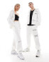 Фото #1 товара Weekday Unisex co-ord joggers with graphic embroidery in off-white exclusive at ASOS