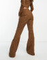 Фото #4 товара AFRM Millie co-ord low rise lace up flare trousers in mocha