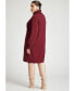 Фото #3 товара Plus Size Sweater Mini Dress With Lace Detail - 14/16, Bordeaux