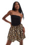 Фото #1 товара ASOS DESIGN bandeau puff ball mini dress in leopard print