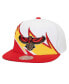 Mitchell Ness Men's White/Red Atlanta Hawks Waverunner Snapback Hat