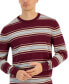 Фото #3 товара Men's Elevated Striped Long Sleeve Crewneck Sweater, Created for Macy's