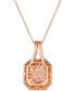 Фото #3 товара Le Vian peach Morganite (1-1/3 ct. t.w.) & Diamond (1-1/10 ct. t.w.) Halo Pendant Necklace in 14k Rose Gold