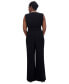 ფოტო #2 პროდუქტის Women's Surplice-Neck Sleeveless Tie-Waist Jumpsuit