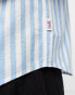 Фото #2 товара Tommy Jeans stripe short sleeve linen shirt classic fit in blue